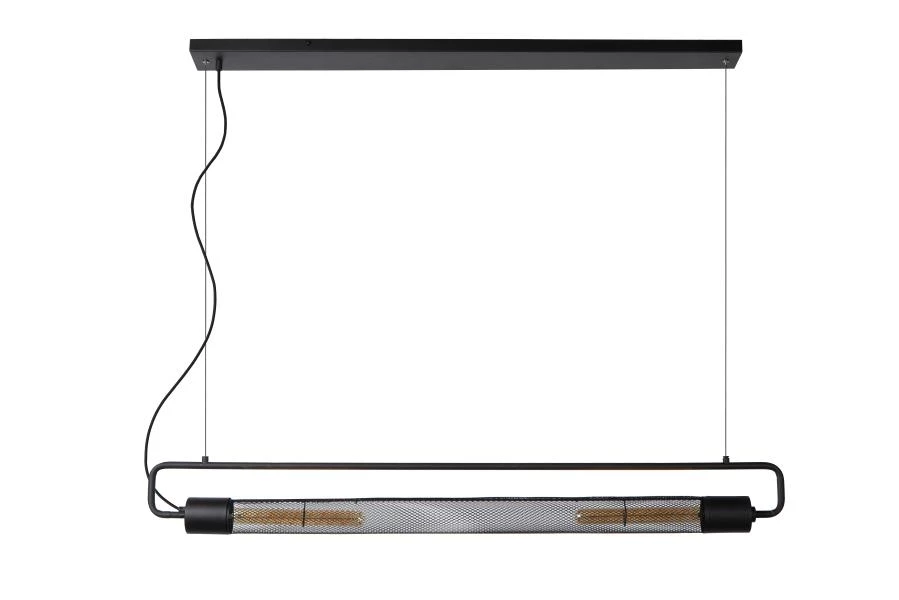 Lucide CALIXT - Hanglamp - 2xE27 - Zwart - uitgezet